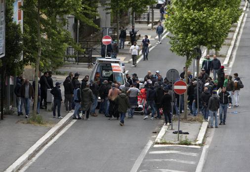 L&#39;intervento dell&#39;ambulanza. Ansa